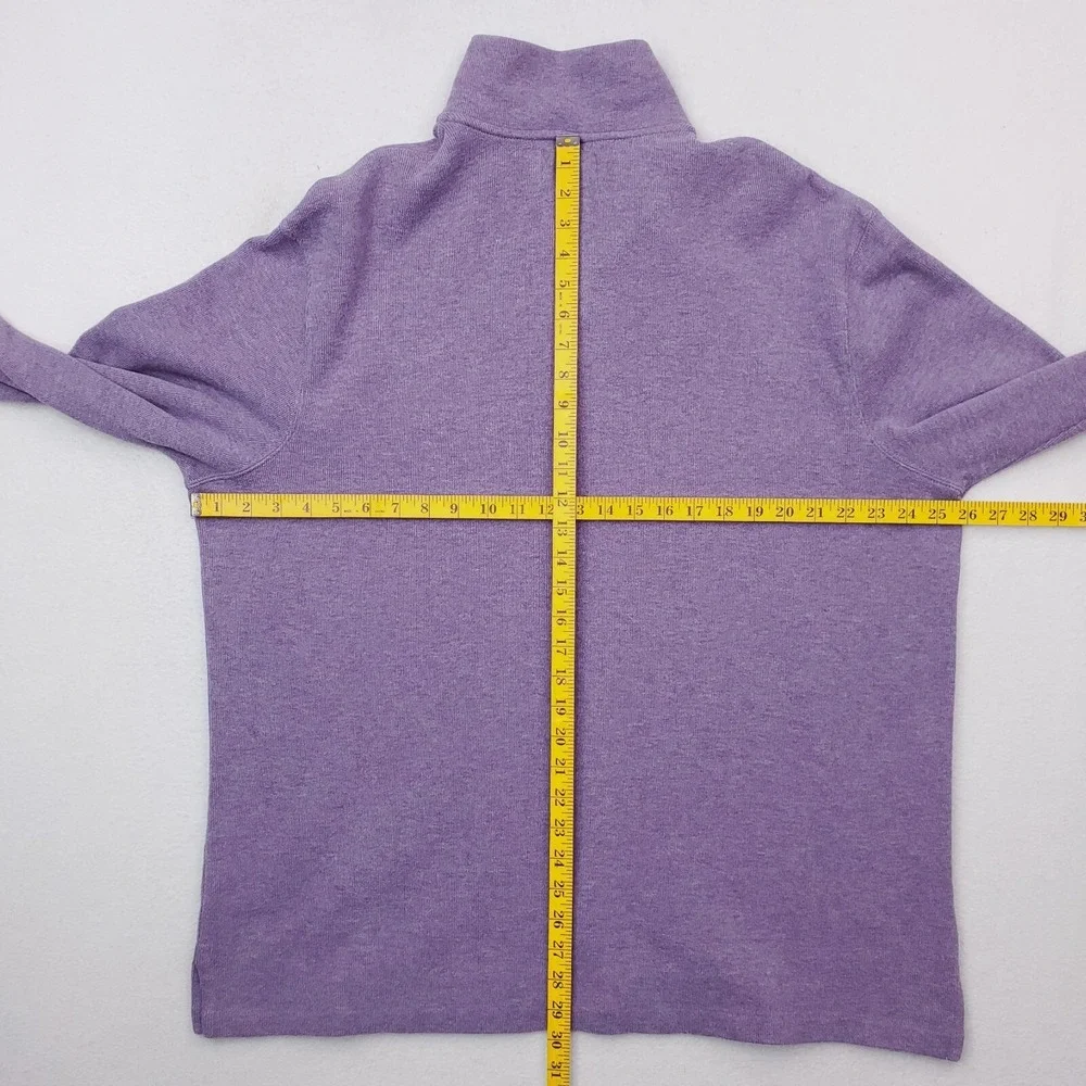 Polo Ralph Lauren Sweater Mens XXL Purple Quarter Zip Pullover Orange Small Pony